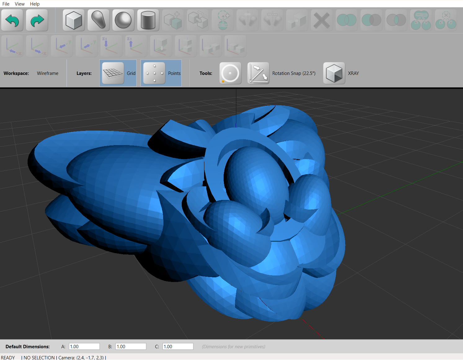 AdaShape modeling a complex flower-like part